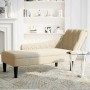 Tumbona con almohada y reposabrazo derecho tela crema de , Divanes - Ref: Foro24-4009769, Precio: 149,44 €, Descuento: %