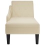 Tumbona con almohada y reposabrazo derecho tela crema de , Divanes - Ref: Foro24-4009769, Precio: 149,44 €, Descuento: %
