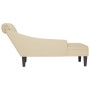 Tumbona con almohada y reposabrazo derecho tela crema de , Divanes - Ref: Foro24-4009769, Precio: 149,44 €, Descuento: %