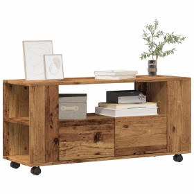 Mueble TV con ruedas madera ingeniería envejecida 102x34,5x43cm de , Muebles TV - Ref: Foro24-855990, Precio: 94,85 €, Descue...