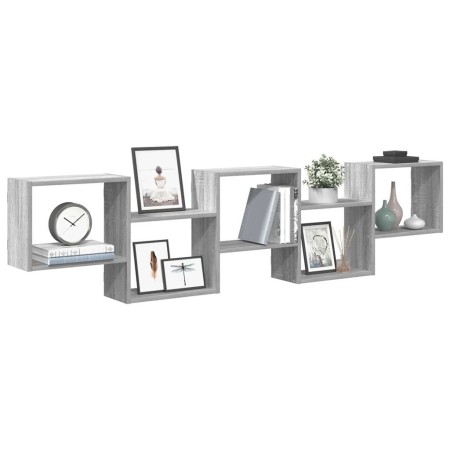 Estante cubo de pared 5 compartimentos madera gris Sonoma de , Estantes y estanterías - Ref: Foro24-860000, Precio: 50,87 €, ...