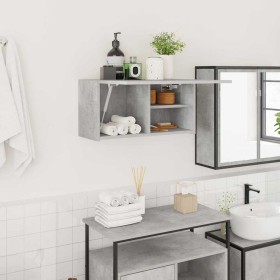 Mueble de pared baño madera ingeniería gris hormigón 60x25x30cm de , Tocadores de baño - Ref: Foro24-860061, Precio: 43,15 €,...