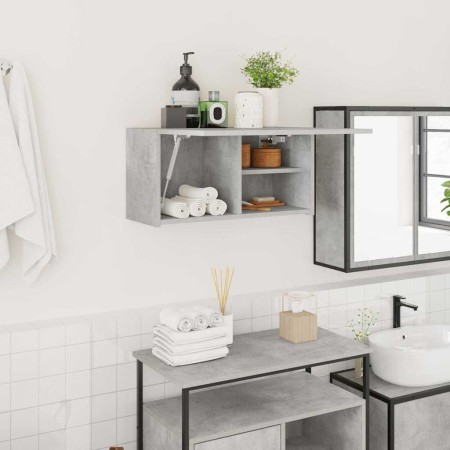 Mueble de pared baño madera ingeniería gris hormigón 60x25x30cm de , Tocadores de baño - Ref: Foro24-860061, Precio: 43,15 €,...