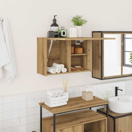 Mueble de pared baño madera ingeniería roble artisan 60x25x40cm de , Tocadores de baño - Ref: Foro24-860075, Precio: 55,32 €,...