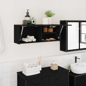 Mueble de pared de baño madera ingeniería negro 80x25x30 cm de , Tocadores de baño - Ref: Foro24-860077, Precio: 53,71 €, Des...