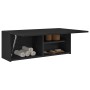 Mueble de pared de baño madera ingeniería negro 80x25x30 cm de , Tocadores de baño - Ref: Foro24-860077, Precio: 53,71 €, Des...