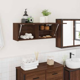 Mueble de pared baño madera ingeniería roble marrón 80x25x30cm de , Tocadores de baño - Ref: Foro24-860082, Precio: 51,64 €, ...