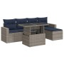 Set sofás jardín y cojines 6 pzas ratán sintético acacia gris de , Conjuntos de jardín - Ref: Foro24-3326302, Precio: 453,40 ...