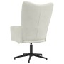 Sillón de relax de terciopelo blanco crema en Sillones | Comprar online en Foru.es