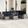 Set sofás jardín y cojines 9 pzas ratán sintético acacia gris | Foro24.es | Tu tienda online para hogar, jardín y más Foro24.es