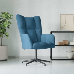 Sillón de relax de terciopelo azul en Sillones | Comprar online en Foru.es