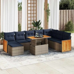 Comprar Set sofás jardín y cojines 11 pzas ratán