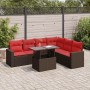 Set sofás jardín y cojines 7 pzas ratán sintético acacia gris de , Conjuntos de jardín - Ref: Foro24-3326335, Precio: 543,24 ...
