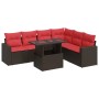 Set sofás jardín y cojines 7 pzas ratán sintético acacia gris de , Conjuntos de jardín - Ref: Foro24-3326335, Precio: 543,24 ...