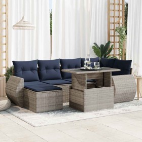Comprar Set sofás jardín y cojines 7 pzas ratán
