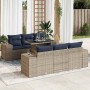 Set sofás jardín y cojines 7 pzas ratán sintético acacia gris | Foro24.es | Tu tienda online para hogar, jardín y más Foro24.es