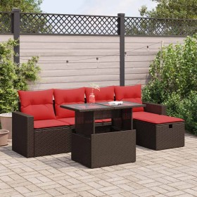 Set sofás jardín y cojines 6 pzas ratán sintético acacia negro de , Conjuntos de jardín - Ref: Foro24-3327814, Precio: 454,55...
