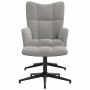Sillón de relax con taburete de terciopelo gris claro en Sillones | Comprar online en Foru.es