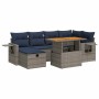 Set sofás jardín y cojines 7 pzas ratán sintético acacia negro de , Conjuntos de jardín - Ref: Foro24-3328034, Precio: 545,61...