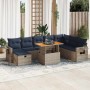 Set sofás jardín y cojines 9 pzas ratán sintético acacia gris de , Conjuntos de jardín - Ref: Foro24-3328048, Precio: 683,47 ...