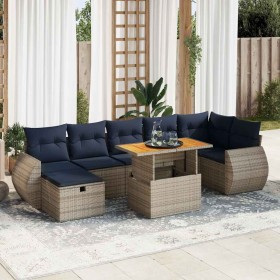 Comprar Set sofás jardín y cojines 8 pzas ratán