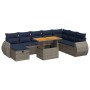 Set sofás jardín y cojines 9 pzas ratán sintético acacia negro | Foro24.es | Tu tienda online para hogar, jardín y más Foro24.es