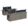 Set sofás jardín y cojines 6 pzas ratán sintético acacia negro de , Conjuntos de jardín - Ref: Foro24-3326412, Precio: 516,94...