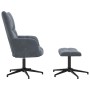 Sillón de relax con taburete terciopelo gris oscuro en Sillones | Comprar online en Foru.es