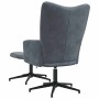 Sillón de relax con taburete terciopelo gris oscuro en Sillones | Comprar online en Foru.es