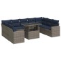 Set sofás jardín y cojines 10 pzas ratán sintético acacia gris de , Conjuntos de jardín - Ref: Foro24-3326382, Precio: 791,03...