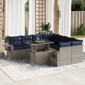 Set sofás jardín y cojines 9 pzas ratán sintético acacia negro de , Conjuntos de jardín - Ref: Foro24-3326452, Precio: 727,23...
