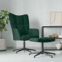 Sillón de relax con taburete terciopelo verde oscuro en Sillones | Comprar online en Foru.es