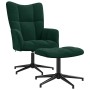 Sillón de relax con taburete terciopelo verde oscuro en Sillones | Comprar online en Foru.es
