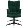 Sillón de relax con taburete terciopelo verde oscuro en Sillones | Comprar online en Foru.es