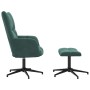 Sillón de relax con taburete terciopelo verde oscuro en Sillones | Comprar online en Foru.es