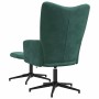 Sillón de relax con taburete terciopelo verde oscuro en Sillones | Comprar online en Foru.es