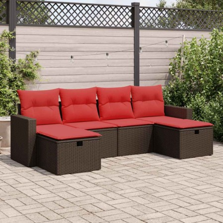 Set sofás de jardín 6 piezas y cojines ratán sintético marrón | Foro24.es | Tu tienda online para hogar, jardín y más Foro24.es