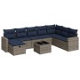 Set de sofás de jardín con cojines 9 pzas ratán sintético gris de , Conjuntos de jardín - Ref: Foro24-3325447, Precio: 640,63...