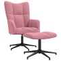 Sillón de relax con taburete terciopelo rosa en Sillones | Comprar online en Foru.es