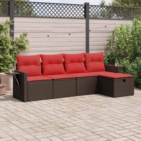 Set comedor de jardín 5 piezas y cojines ratán sintético marrón | Foro24.es | Tu tienda online para hogar, jardín y más Foro24.es