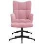 Sillón de relax con taburete terciopelo rosa en Sillones | Comprar online en Foru.es