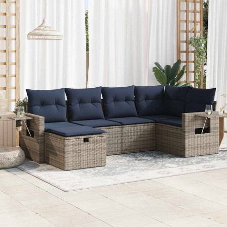 Set de muebles de jardín 6 pzas y cojines ratán sintético gris de , Conjuntos de jardín - Ref: Foro24-3325487, Precio: 468,55...
