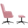 Sillón de relax con taburete terciopelo rosa en Sillones | Comprar online en Foru.es