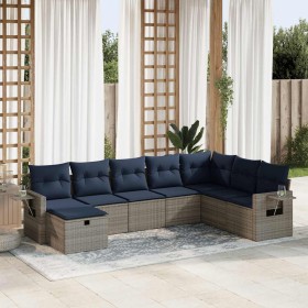 Set de sofás de jardín y cojines 8 piezas ratán sintético gris de , Conjuntos de jardín - Ref: Foro24-3325537, Precio: 595,90...