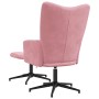 Sillón de relax con taburete terciopelo rosa en Sillones | Comprar online en Foru.es