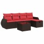 Set sofás de jardín 6 piezas y cojines ratán sintético marrón | Foro24.es | Tu tienda online para hogar, jardín y más Foro24.es