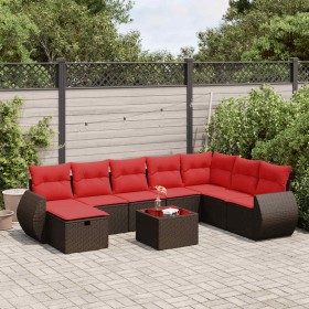 Comprar Set de sofás de jardín 9 pzas y cojines