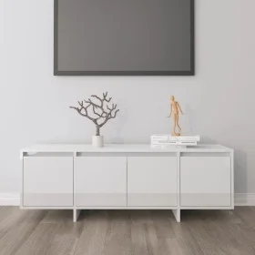 Mueble de TV madera contrachapada blanco brillo 120x30x40,5 cm de vidaXL, Muebles TV - Ref: Foro24-809581, Precio: 79,09 €, D...