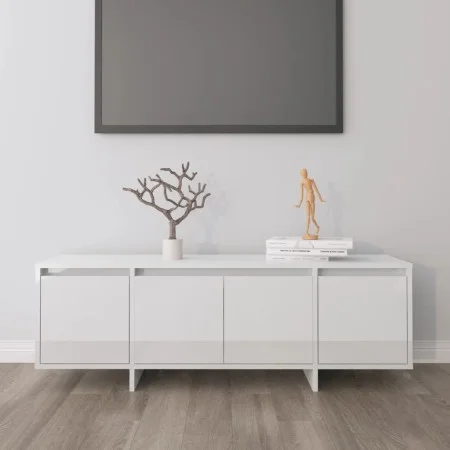Mueble de TV madera contrachapada blanco brillo 120x30x40,5 cm de vidaXL, Muebles TV - Ref: Foro24-809581, Precio: 79,09 €, D...