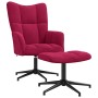 Sillón de relax con taburete terciopelo rojo tinto en Sillones | Comprar online en Foru.es